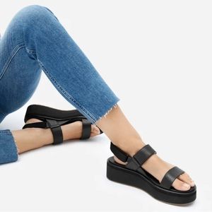 Everlane The Leather Platform Sandal 90s Chic Size 9
